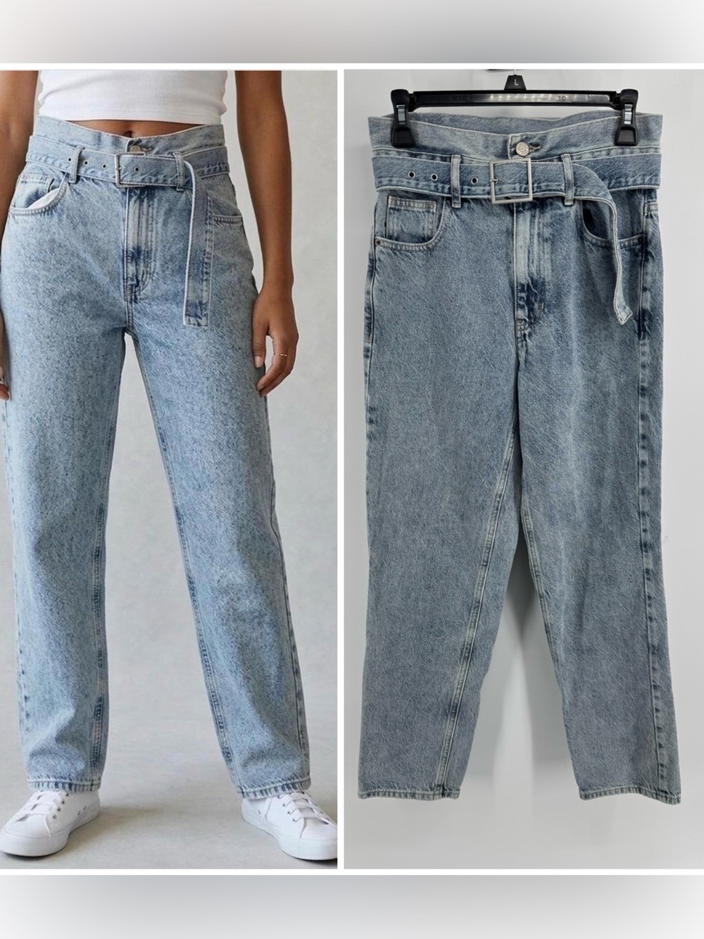 PacSun Light Blue MoM Jeans with Matching Belt Women's 26 or XS